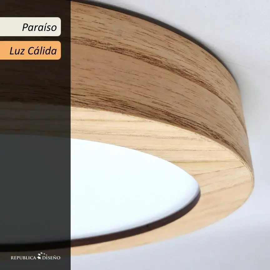 [TUBO-DUAL-A-32X6-24wCa-PARA] Lámpara Techo Plafón O Colgante Tubo Madera A 32x6 Led 24w (Paraiso, Cálida).webp