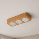 Plafón Techo 3 AR111 Ovlo Lineal Madera 52x17x10cm