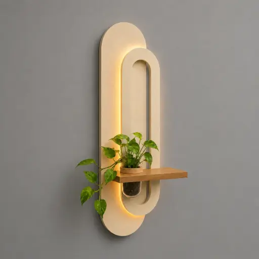 Aplique Deco Led Estante Florero 60x120cm